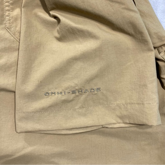 Columbia PHG Tan Brown Hunting Rifle Short Sleeve Button Down Shirt Vented - Picture 5 of 12